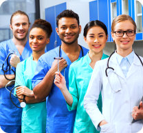 Doctors and nurses with their stethoscope