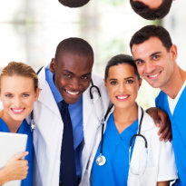 Doctors and nurses with their stethoscope