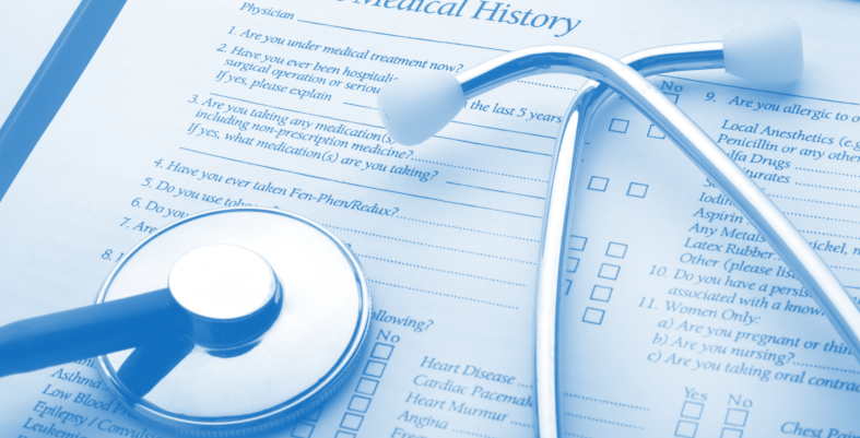 Medical concept with file and stethoscope